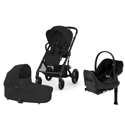 Cybex Balios S Lux + Cot + Cloud G Pro Travel System Bundle - Moon Black