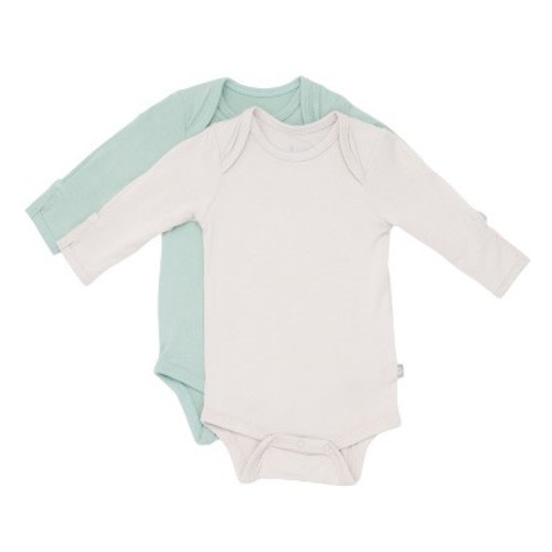Kyte Baby 2-Pack Long Sleeve Bodysuit in Oat and Sage Oat and Sage 3-6 Months
