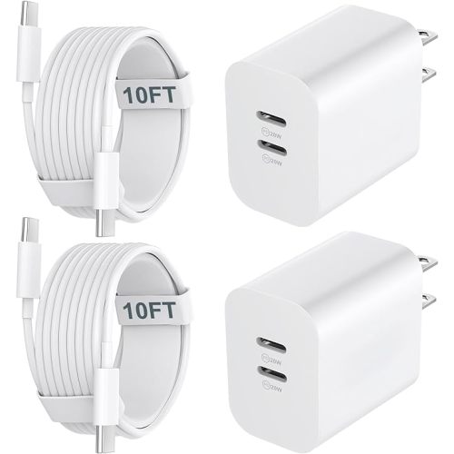 iPhone 17 16 15 Charger Fast Charging Cord 10FT Long USB C Charging Cable with 20W Type C Charger Block for iPhone 17 Pro Max/17 Pro/17/Air, 16 15 Pro Max/16 15 Pro/16 15,iPad Pro/Air, Android Phone