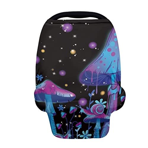 Belidome Galaxy Mushroom Car Seat Covers for Babies Stuff Nursing Scarf Breastfeeding Covers Carseat Canopy for Shopping Cart High Chair Gifts for Mom Comfortable