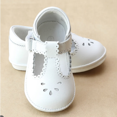 Angel Baby Girls T-Strap Scalloped Perforated Mary Jane – Petit Foot