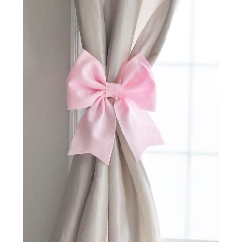 Light Pink Bow Curtain Tie Backs Nursery Curtain Holdbacks