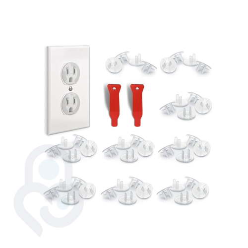 Baby Proof Me Outlet Plug Covers and Removal Tool 48 Pack, Shock Prevention, Easy Install