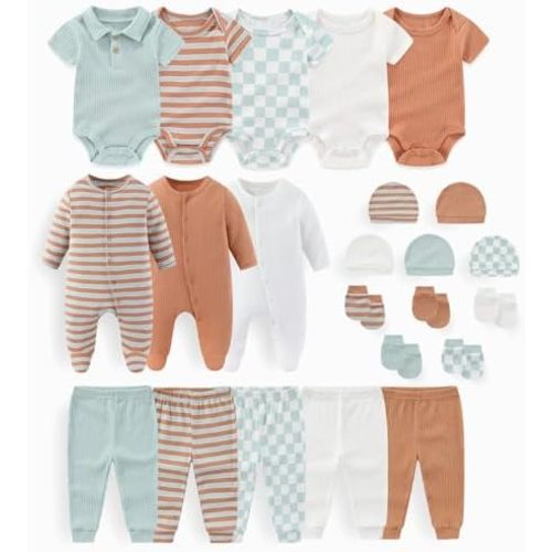JELYLOVE 23 Pack Baby Boy Girl Bodysuits And Pants Sets New Born Outfits