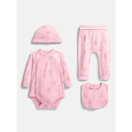 Strawberry Shortcake Unisex Baby Allover Print Take Me Home Layette Outfit Set, 4-Piece, Sizes Preemie-6/9M