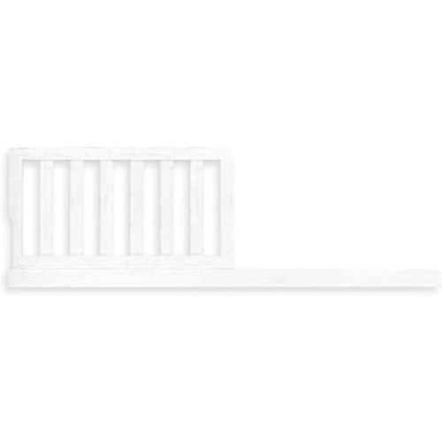 Toddler Bed Safety Guard Rail for Evolur Baby Convertible Cribs - Solid Wood Rail for Convertible Crib to Toddler Bed Conversion - Safety Bed Rail for Children (Weathered White, Model 846)