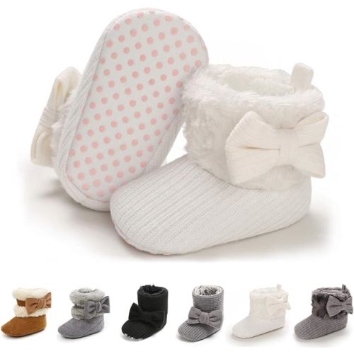 E-FAK Baby Boy Girl Boots Newborn Shoes Winter Snow Bowknot Anti-Slip Soft Sole Warm Infant Toddler Prewalker Booties