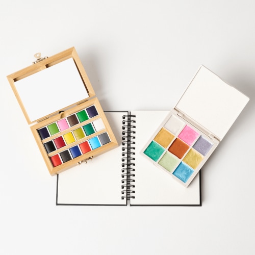 Elseware Unplug Watercolor Essentials Bundle | Bamboo Case, Metallics, - Gimme the Good Stuff