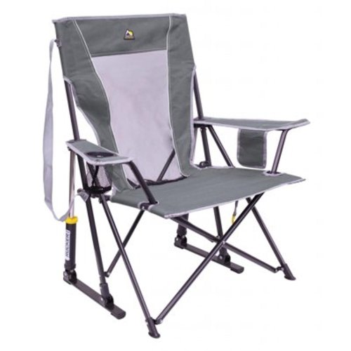 GCI Outdoor Comfort Pro Rocker Foldable Rocking Camp Chair, Mercury Gray