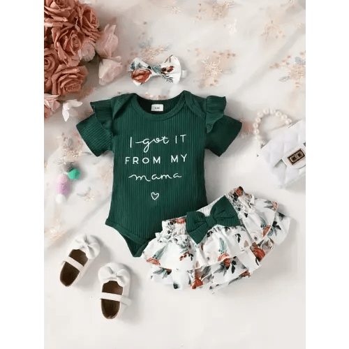 Baby Girl Ribbed Romper Dress Set with Headband, Stylish Infant - TikTok Shop