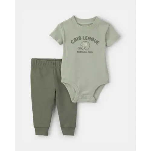 Baby Boy 2-Piece 'Football Club' Bodysuit & Pant Set - Green | Carter's