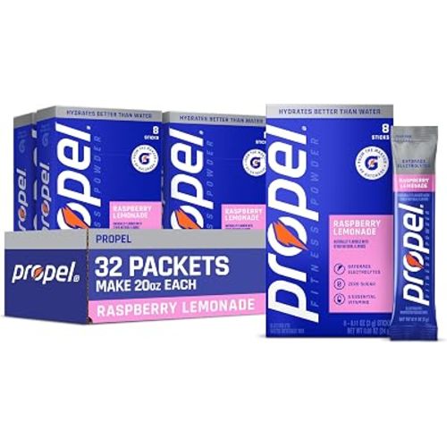 Propel Electrolyte Powder Drink Mix, Raspberry Lemonade, (32 Servings)