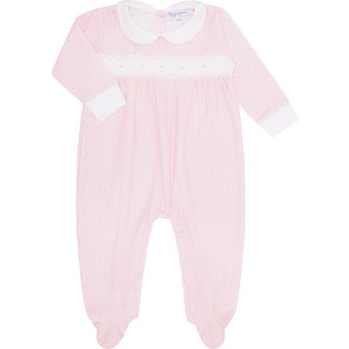Pink Gingham Smocked Footie - Baby