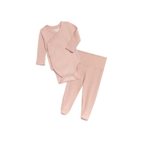 Organic Cotton Pointelle Infant Kimono Bodysuit and Footed Pant Set