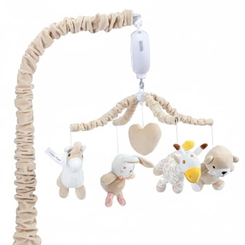 Musical Crib Mobile with 12 Lullabies and Plush Toys, Unisex | Rotating Arm Clip On Mobile for Cribs,Baby Safe Materials for Sensory Development & Early Growth,Newborn Essentials Gift