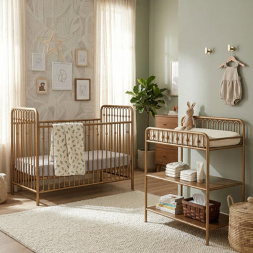 Klos Metal Crib And Changing Table Set | Wayfair
