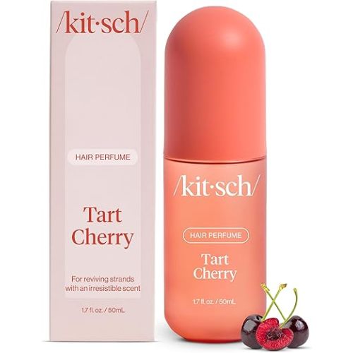 Kitsch Tart Cherry Hair Perfume for Women - Hair Spray & Body Mist - Clean, Deodorizing & Patented Odor-Eliminating Technology - Freshen Hair, Body & Pillows - Fruity Gourmand Scent & Vanilla - 50ml