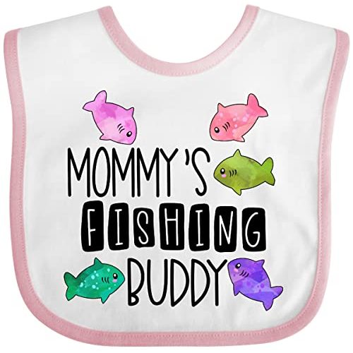 inktastic Mommy's Fishing Buddy with Colorful Fish Baby Bib