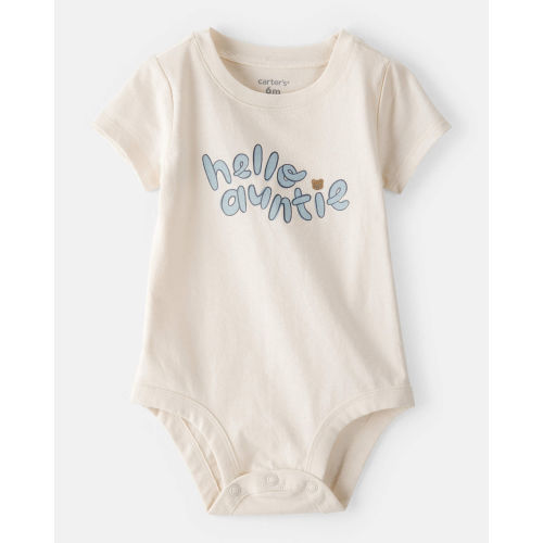 Baby 'Hello Auntie' Short-Sleeve Graphic Bodysuit - Cream - Carter's | Carter's