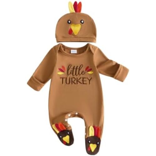 Kuriozud Newbron Baby Boy Clothes Footed Romper Coming Home Outfit 0-6M