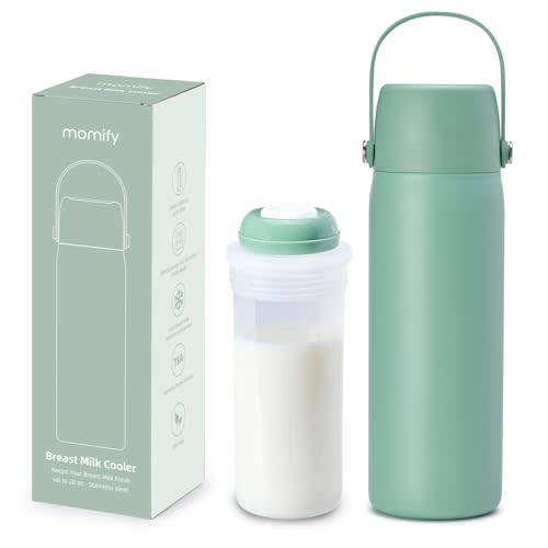 36-Hour Portable Breastmilk Storage Bottle, 20oz Vacuum Insulated Stainless Steel Breast Milk Cooler Bottle, TSA Approved Breast Milk Chiller for New Moms, Outdoor, Travel, Office​ - Green