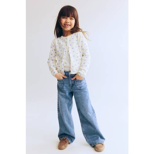 MOTIF-DETAIL WIDE-LEG JEANS