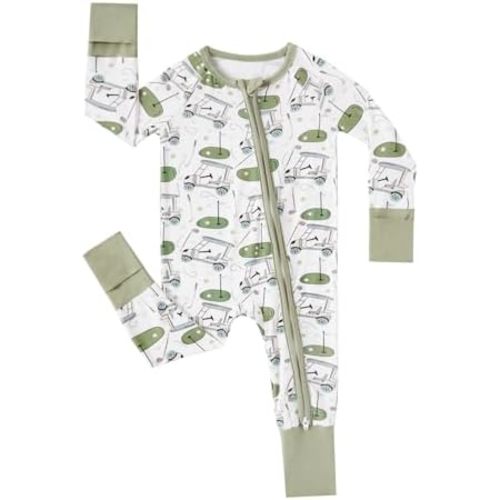 MOSSRIVER Bamboo Viscose Baby Footies with Mitten Cute Prints Long Sleeve Romper Jumpsuit Toddler One-Piece Outfits