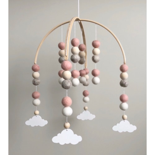 Puloru Baby Crib Mobile Nordic Style Wooden Mobile Wind Chime Beautiful Nursery Decoration