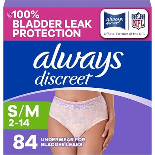 Adult Diapers for Women, Maximum Absorbency Incontinence and Postpartum Underwear Size S/M, Up to 100% Leak Free Bladder Leak Protection, 84 Count​