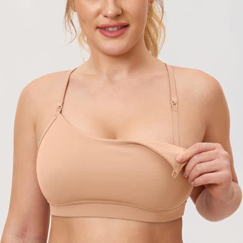 MOMANDA Yoga Nursing Bras for Breastfeeding Fixed Y Back Soft Support Nursing Sports Maternity Bra