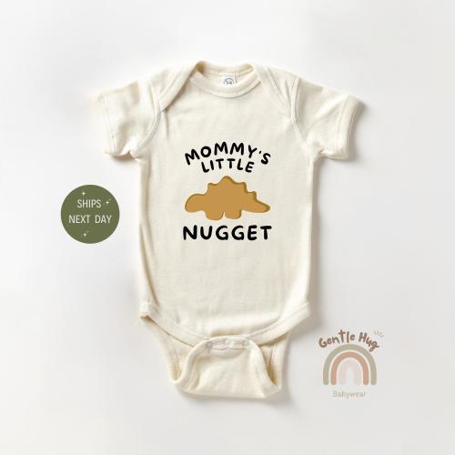 Mommy's Little Nugget Baby Bodysuit, Funny Dinosaur Baby Onesie®, Pregnancy Reveal, Baby Shower Gift, Cute Dino Baby Onesie®