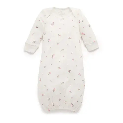 Purebaby Essential Sleepsuit Blossom White | Baby Bunting AU