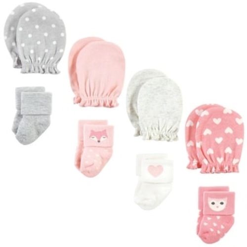 Hudson Baby Infant Girl Socks and Mittens Set, Woodland Girl, 0-6 Months - Woodland Girl