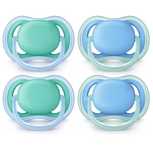 Philips AVENT Ultra Air Pacifier 6-18 Months, Blue/Green, 4 Pack, SCF244/42