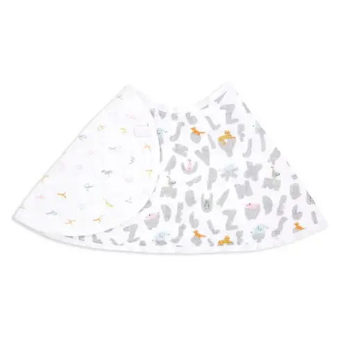 Alphabet Animals Cotton Muslin Burpy Bib | aden + anais