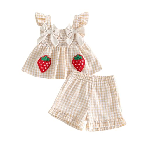 Kaipiclos Infant Baby Girl Clothes Outfits Daisy Print Ruffle Sleeve Shirt Tops Shorts Baby Summer Outfit 3 6 12 18 24 Month