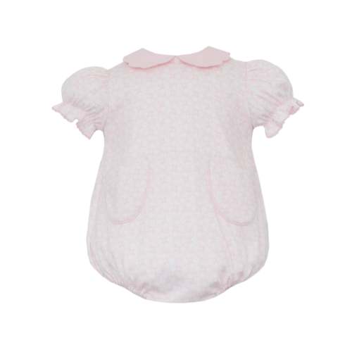 Knit Floral Bubble with Scalloped Collar