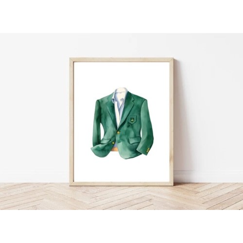 NEW!! Watercolor Masters Green Jacket Print Augusta National Print Poster, Gift