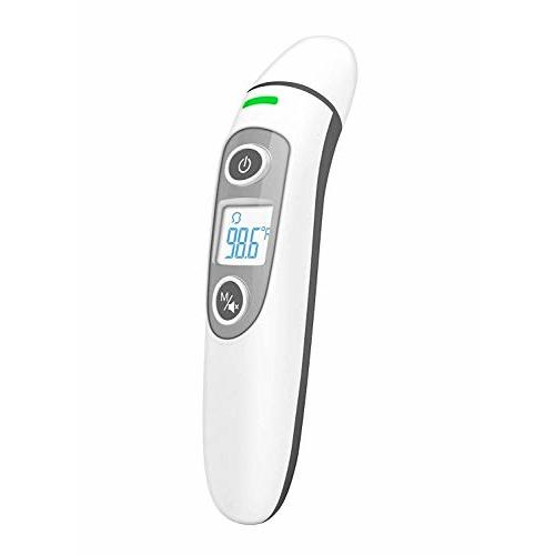 Thermometer Forehead and Ear - Strongest-and-Heaviest Duty Medical Thermometer - for Baby Kids and Adults - Infrared Digital Thermometer with Fever Indicator Accurate Fast Readings