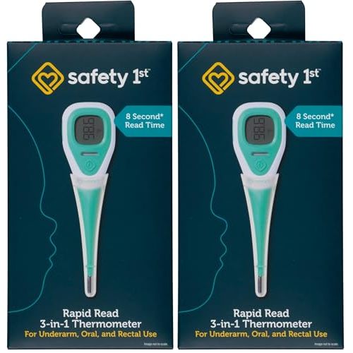 Safety 1st Rapid Read 3-in-1 Thermometer, Aqua, One Size (Pack of 2)