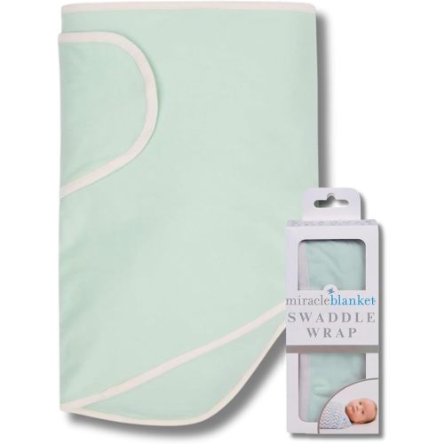 Miracle Blanket Baby Swaddle, Green with Beige Trim, Green/beige Trim