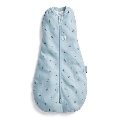 ergoPouch Cocoon Swaddle Sack 0.2 TOG - Baby Sleep Sack, Gentle Snug Fit Helps Calm Startle Reflex, Ideal for Arms In/Out Sleeping, Soft Breathable Fabric for Better Sleep (6-12 Months, Dragonflies)