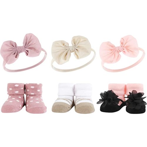 Hudson Baby Girl's Headband and Socks Giftset