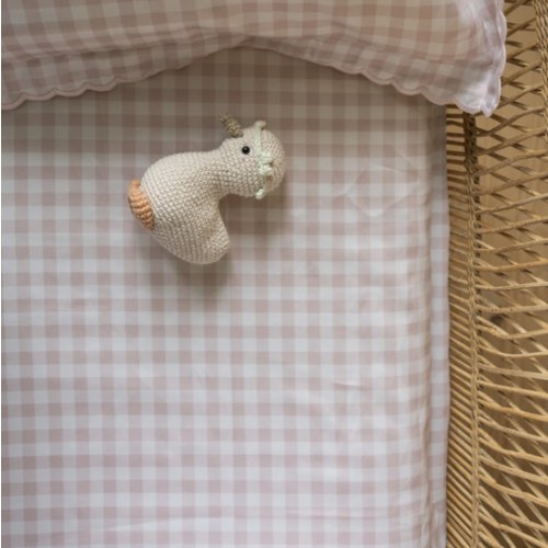 Picnic Gingham Crib Sheet - Pink