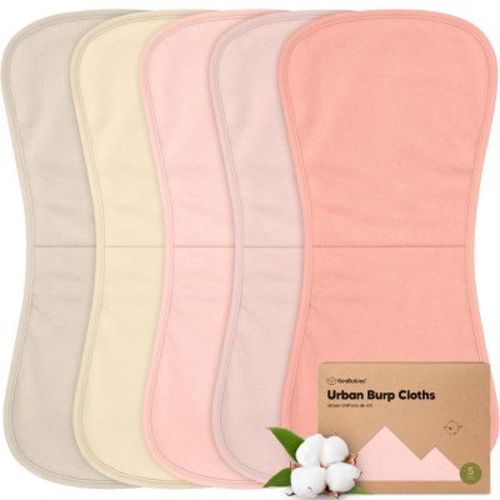 KeaBabies 5pk Urban Baby Burp Cloths, Organic Burping Cloth for Babies, Burp Rags for Baby Girls, Boys (Muted Muse)