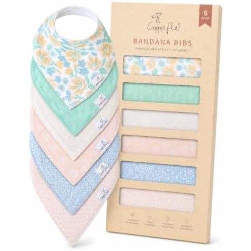 Copper Pearl Baby Bibs 4 Pack, Bandana Drool Bibs for Baby Girl & Boy, Soft Cotton Bibs for Drooling and Teething