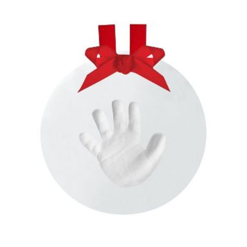 Pearhead Baby's Print Ornament - White: MDF Fiberboard, Indoor Use, Christmas Ornament, 6.5 x 6.5 x 1.75 Inches
