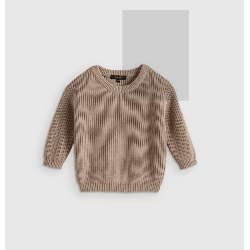 100% Organic Cotton Sweater: Oatmeal size: 6-9