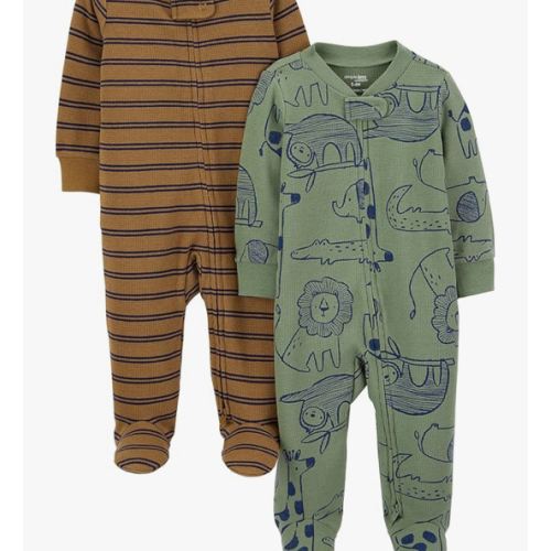 Simple Joys by Carter's baby-boys 2-pack 2-way Zip Cotton Footed Sleep and Play
