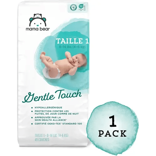 Amazon Brand - Mama Bear Gentle Touch Diapers, Size 1, 50 Count